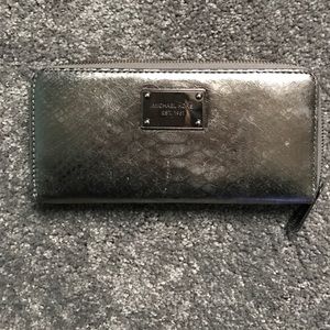 MK snake print wallet