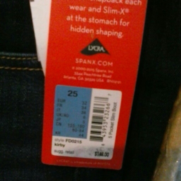 SPANX SLIM BOOT 5 Pocket JEAN KIRBY 25 X 33  XS 2 - Picture 5 of 7