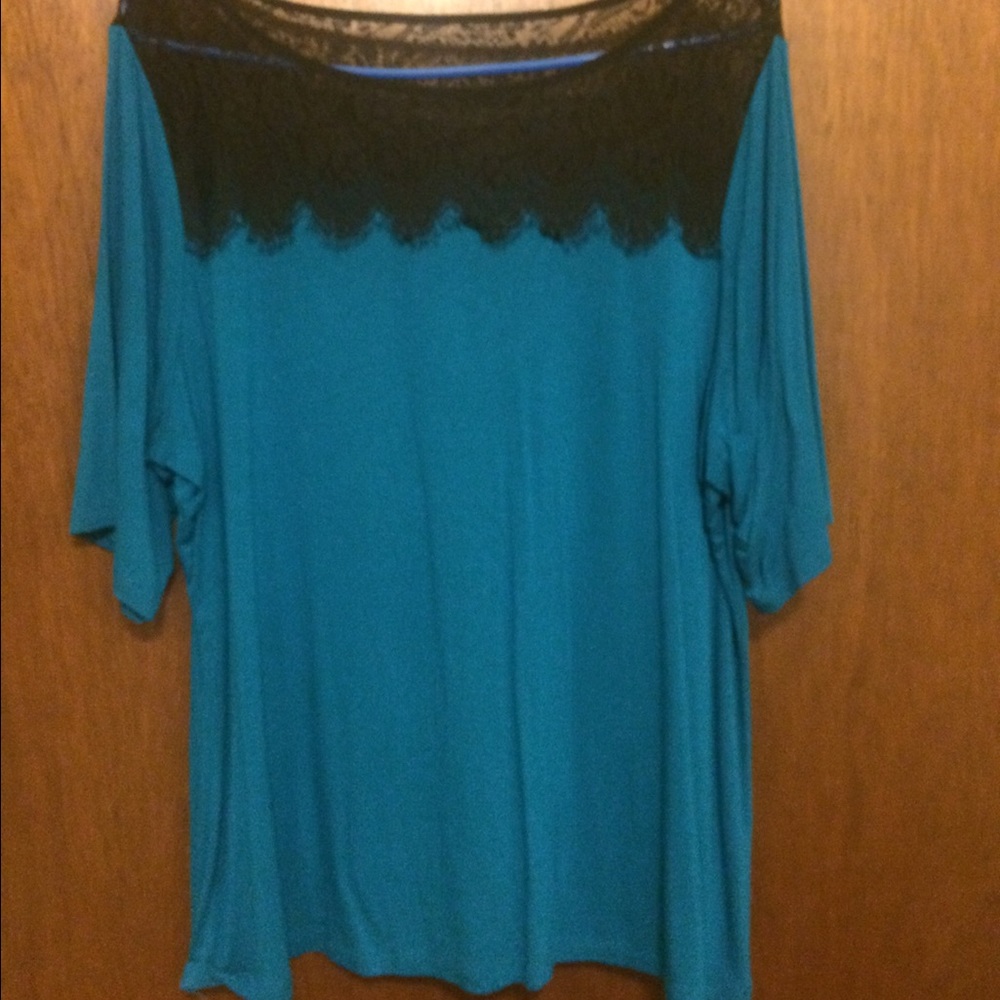 Pretty Blue/Black w/Lace Top. MUST BUNDLE. No tag