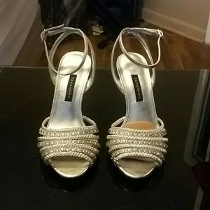 Silver embellished heels