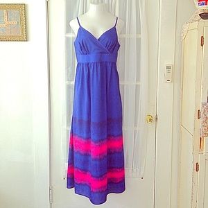 Lane Bryant Plus Size 14 Blue & Pink Maxi Dress