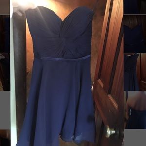 SIZE 4 Navy Blue Chiffon dress