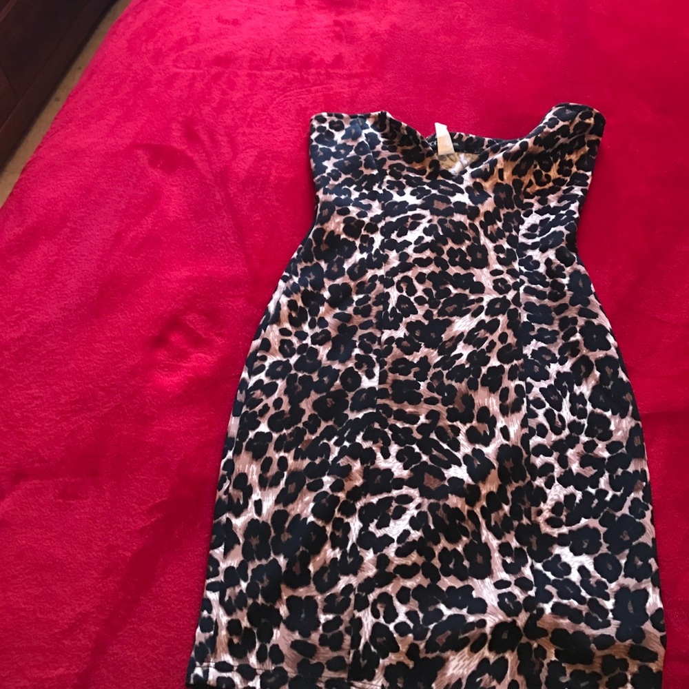 Strapless cheetah dress