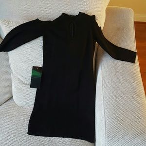 Bebe cold shoulder keyhole black dress