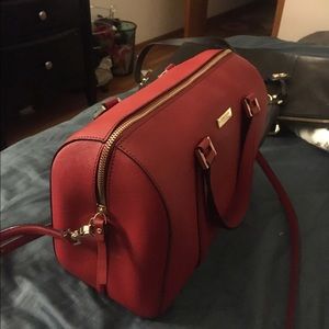 Red saffiano leather Kate Spade New York tote