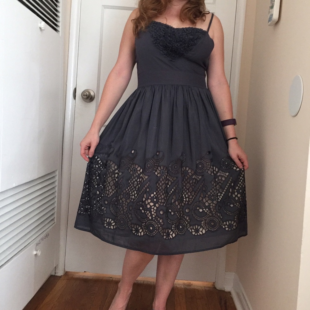Burlapp Navy dress for Anthropologie - Picture 2 of 3