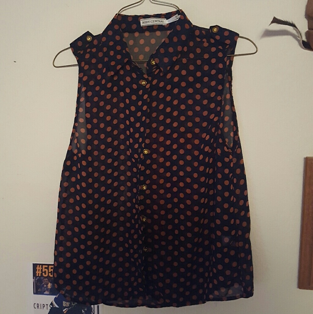 Sheer Polka Dotted cut off