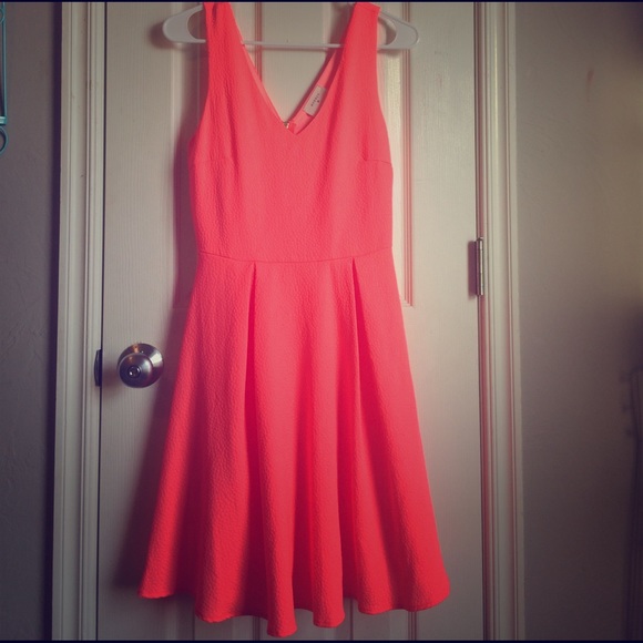 Neon Coral Dress - Picture 1 of 2