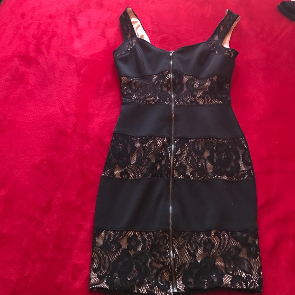 Black and beige dress