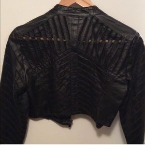 Bebe crop leather jacket