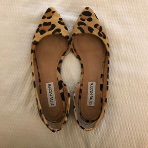 Steve Madden Leather Leopard Flats,