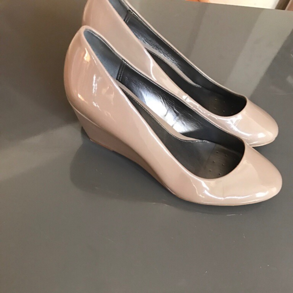 Pair of women's beige high heels