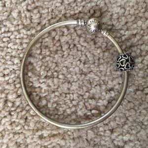 Pandora bangle and heart charm