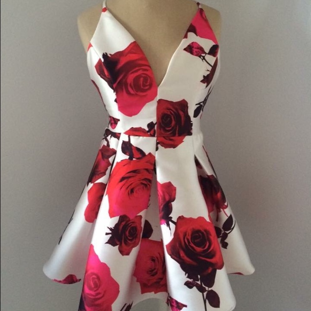 Costume red floral cocktail dress!