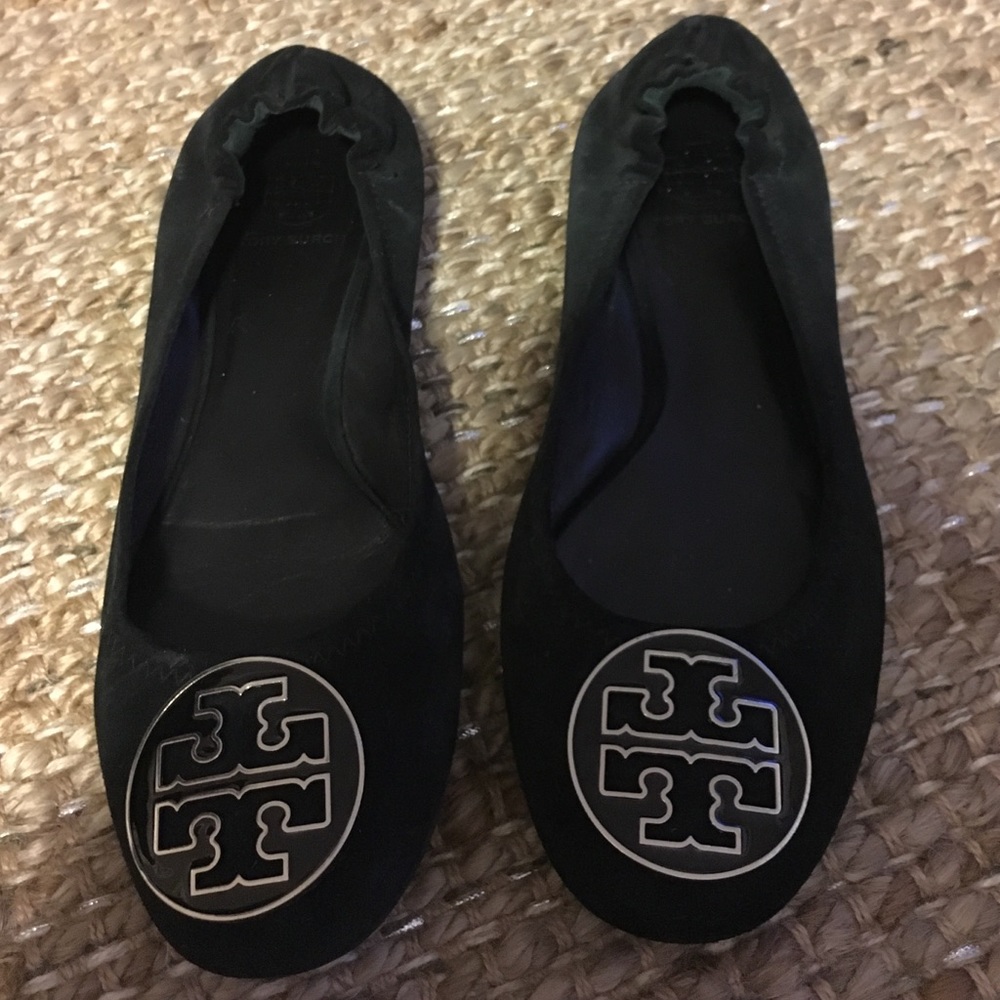 Black suede Reba flat