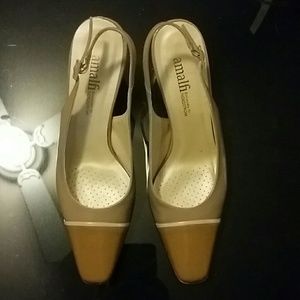 Nude slingback heels