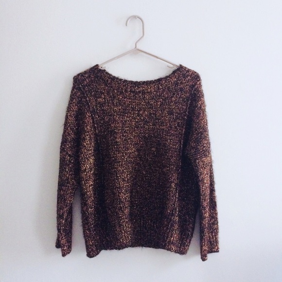 Jennifer Lopez Sweaters - Jennifer Lopez Black and Copper Sparkle Sweater