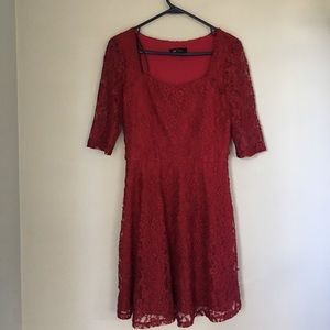 Red lace dress