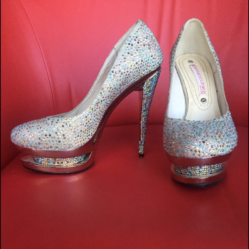Gianmarco Lorenzi Swarovski Crystal Stilletos S 39