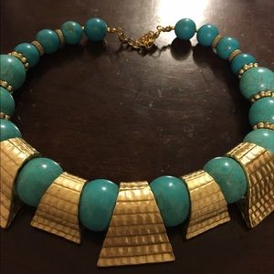 Turquoise blue statement necklace