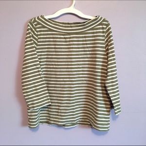 J. Jill Striped long sleeve scoop neck blouse