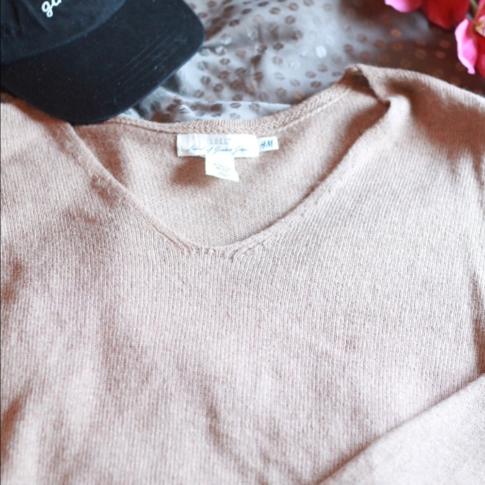 H&M Taupe V Neck Sweater