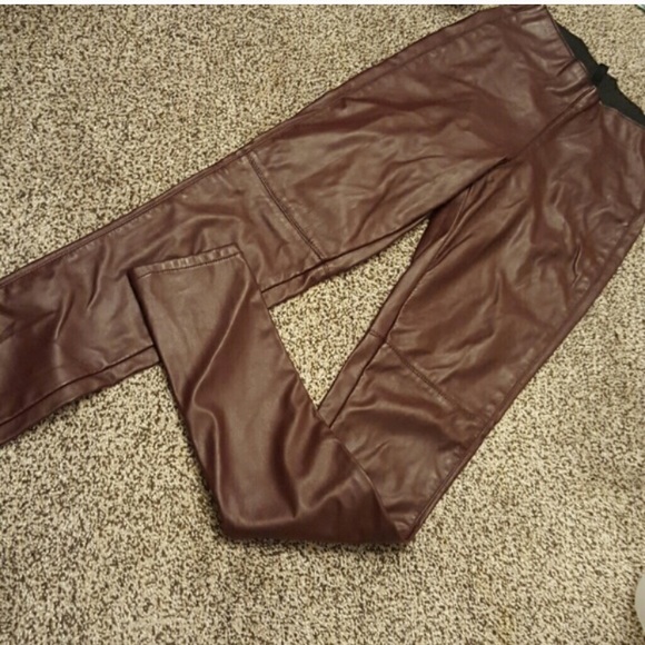 H&M Pants - Burgundy Vegan Leather leggings H&M Pants - Burgundy Vegan Leather leggings