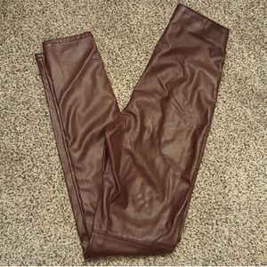 H&M Pants - Burgundy Vegan Leather leggings H&M Pants - Burgundy Vegan Leather leggings