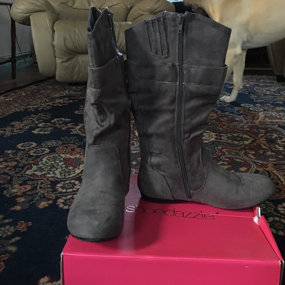 Grey calf boots