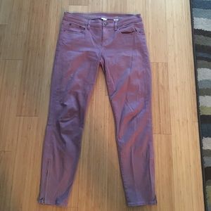 J Crew toothpick fit ankle crop with zipper detail