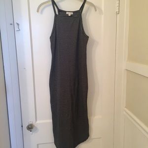 Silence + noise b/w striped midi tank dress