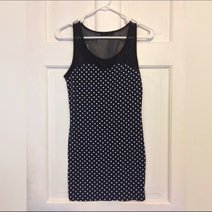 Forever21 navy polka dot bodycon dress
