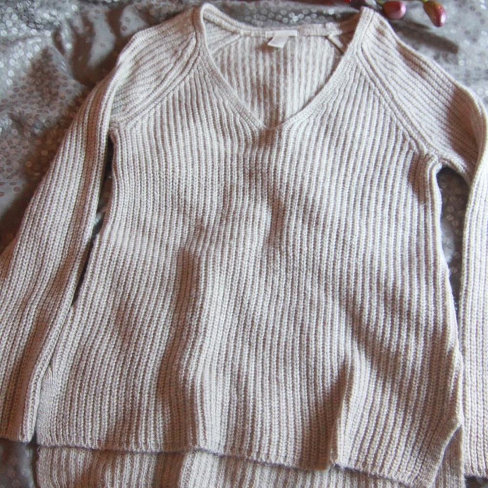 Cream H&M Cable Knit Sweater