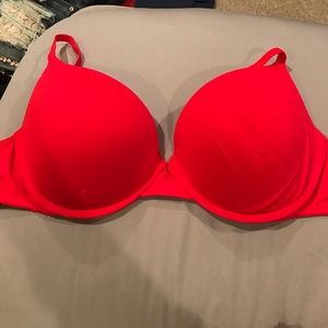 red VS pink bra