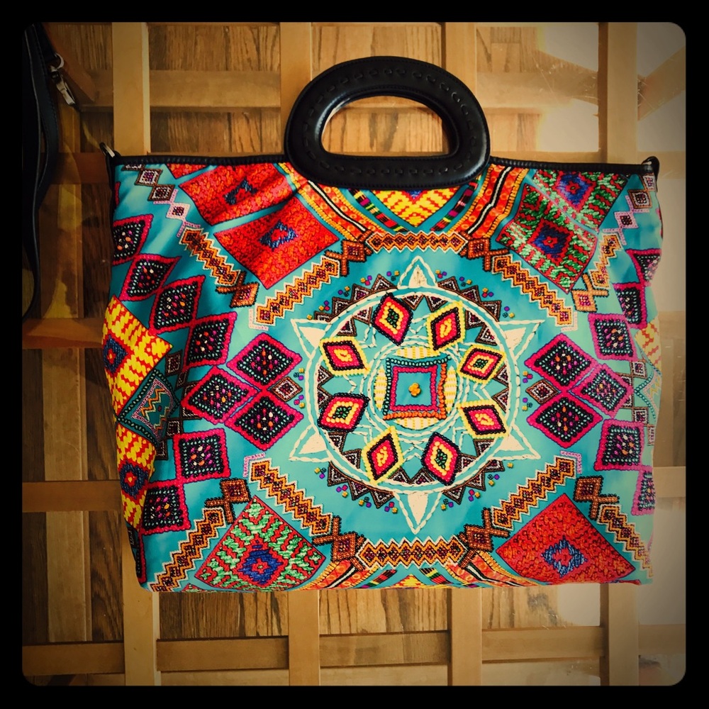 Lightweight Versatile Silky Satchel Boho Print Bag