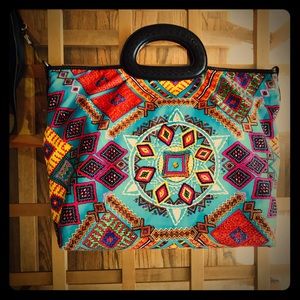 Lightweight Versatile Silky Satchel Boho Print Bag