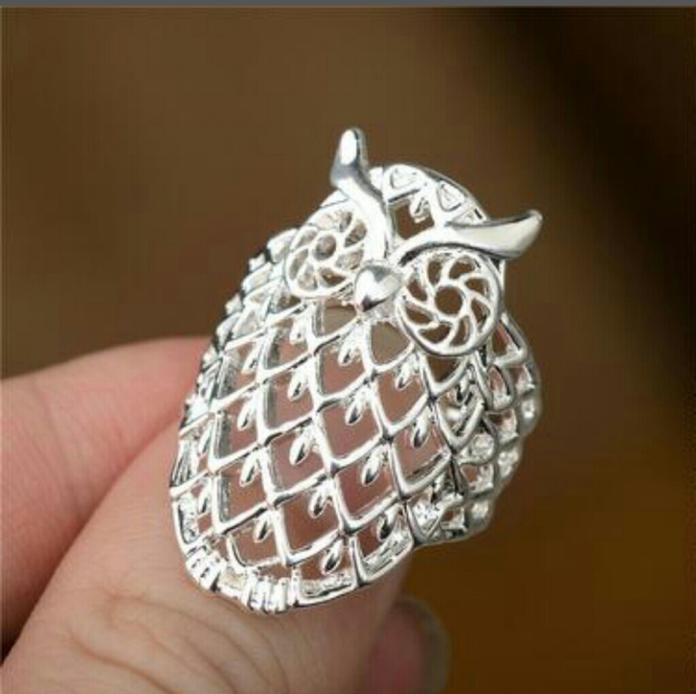 NWT Sterling Silver Filigree Owl Ring - Picture 5 of 5