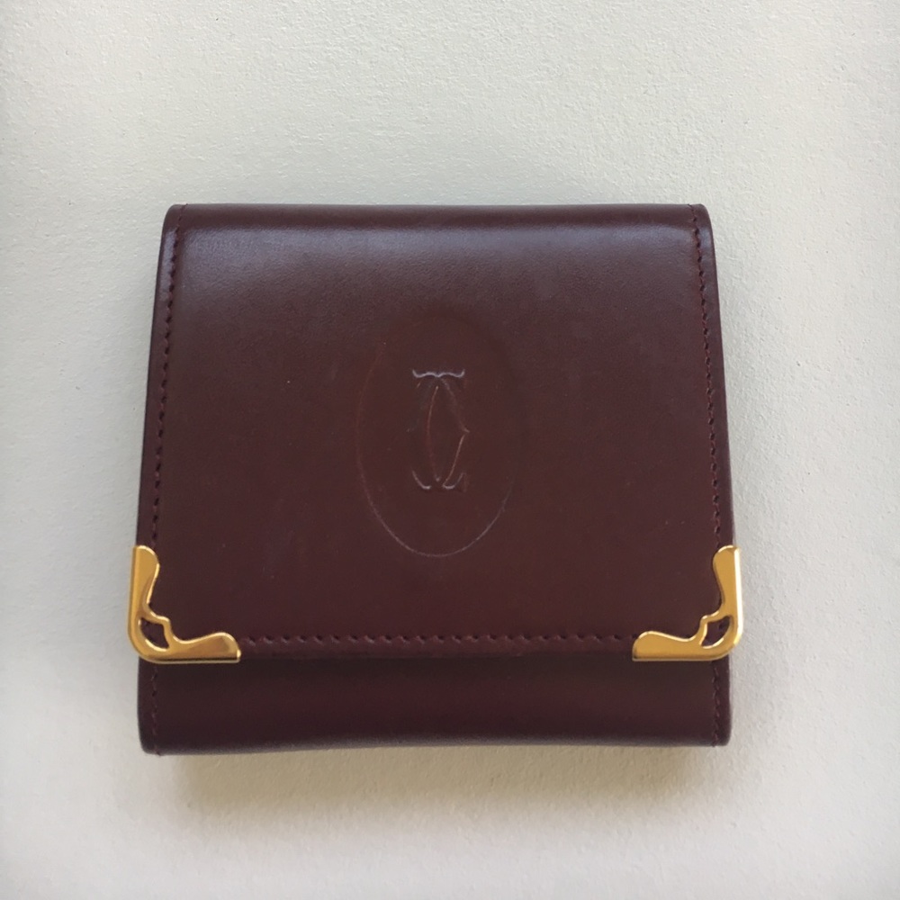 100% AUTHENTIC CARTIER MAROON COIN POUCH