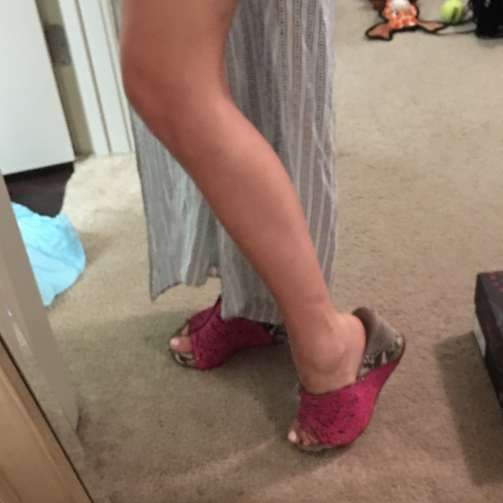 Real Snake Skin Wedges