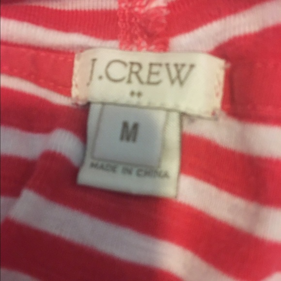 HP! J.Crew Pink & White Striped Hoodie Sweatshirt - Picture 4 of 4
