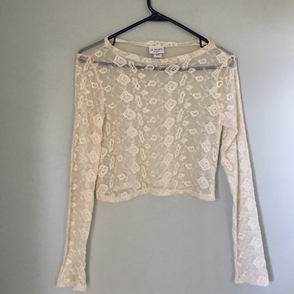 See-through long sleeve crop top