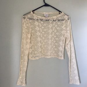 See-through long sleeve crop top