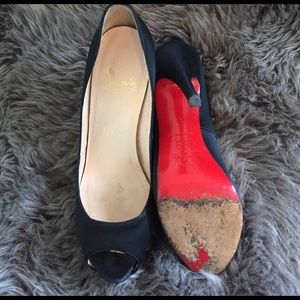 Classic open toed Louboutins