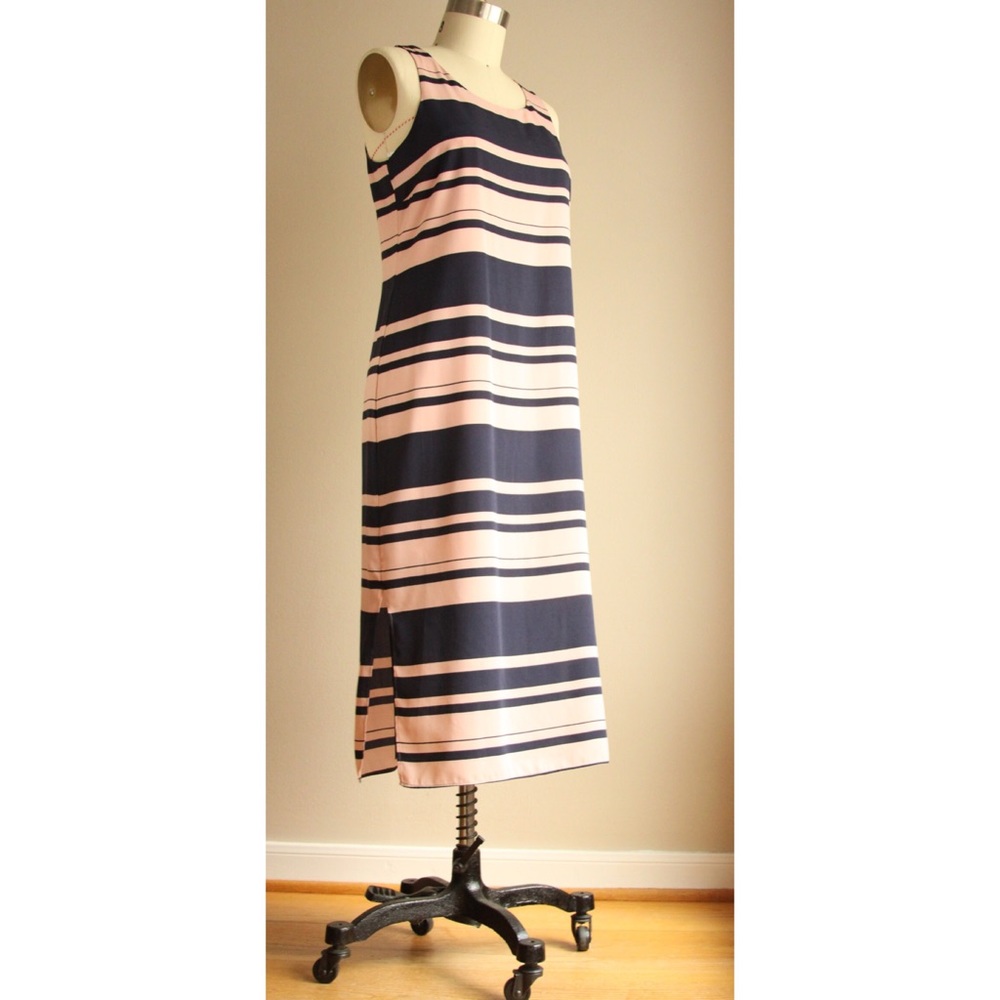 Striped sleeveless midi dress