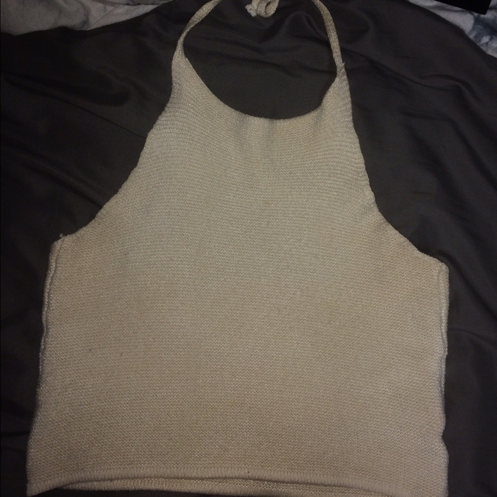 Brandy Melville tan knit crop top