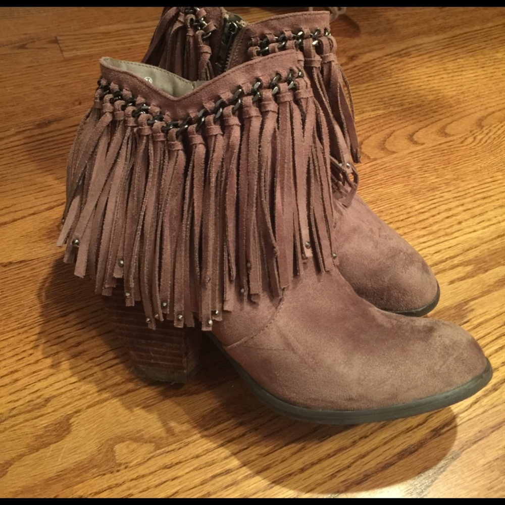 Fringe booties