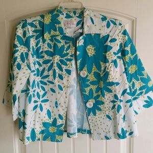 Erin London Floral Swing Jacket Size M