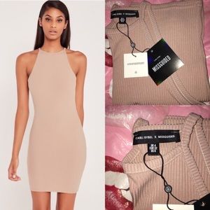 🍭 carli bybel ribbed square neck bodycon dress