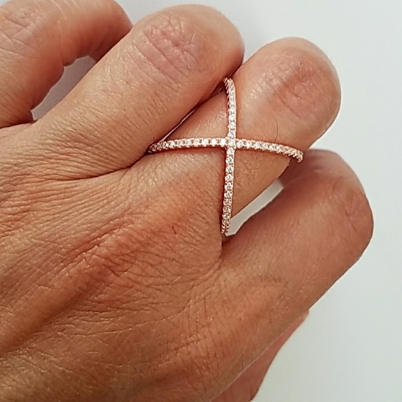 NEW STERLING SILVER FASHION X RING 5 6 7 8 9 - Picture 4 of 6