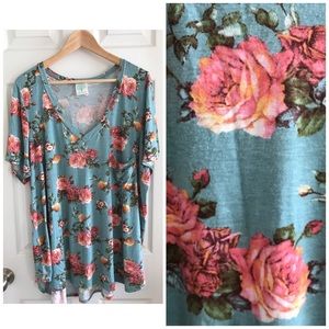 ModCloth Packing Preserves Top in Sky Floral